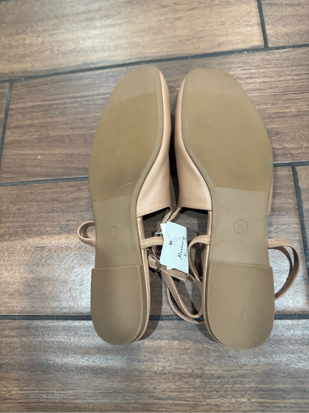 A NEW DAY Women's Vada tan Slingback Scrunch Toe Flats Size 11 - Picture 8 of 9